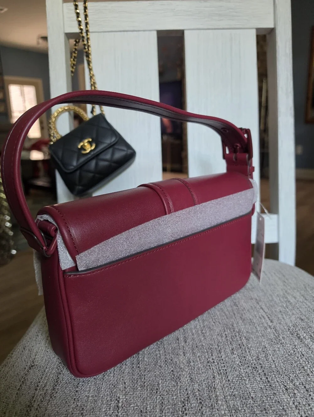 Michael Kors Burgundy Leather Shoulder Bag  Or Handbag